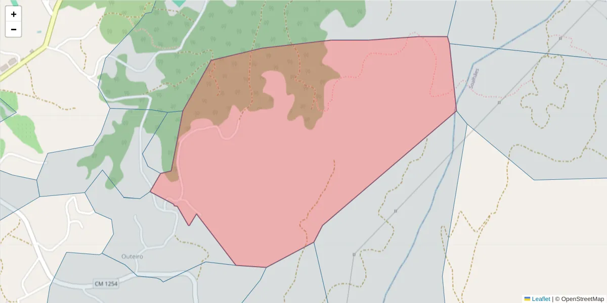 Mapa detalhado do código postal 4635-489 com limites, códigos postais vizinhos e agências dos correios