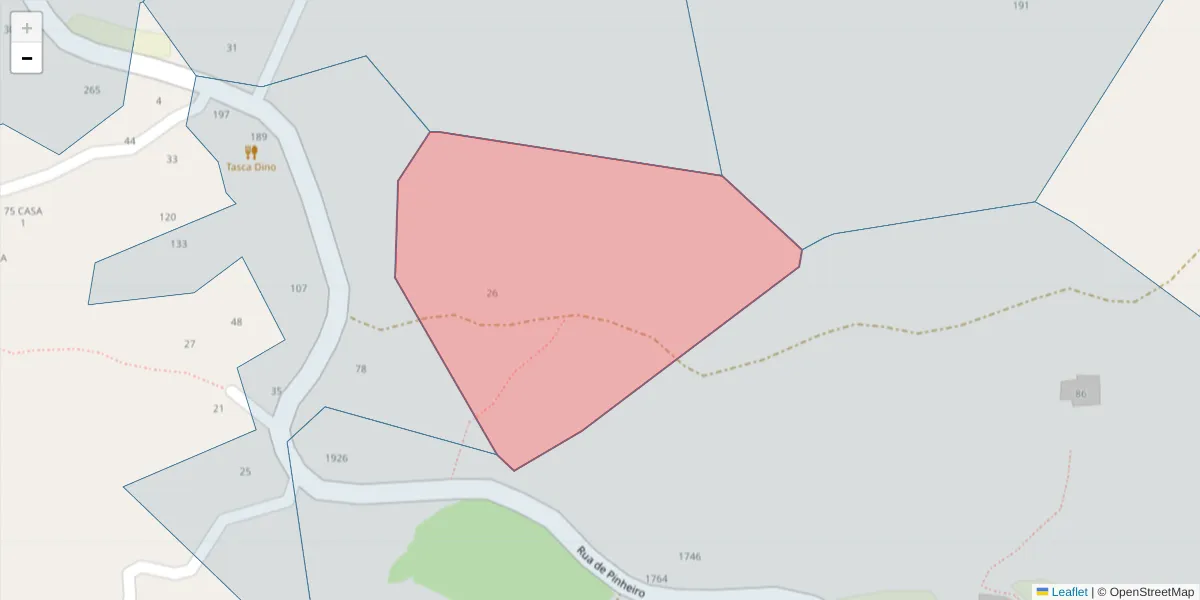 Mapa detalhado do código postal 4635-539 com limites, códigos postais vizinhos e agências dos correios