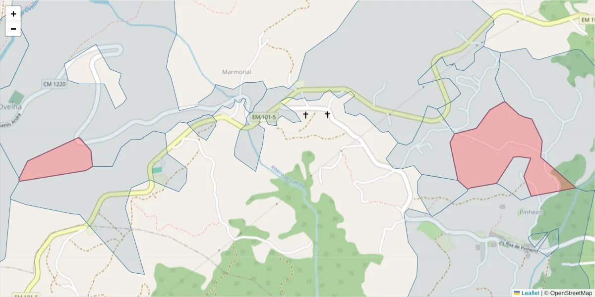 Mapa detalhado do código postal 4635-540 com limites, códigos postais vizinhos e agências dos correios