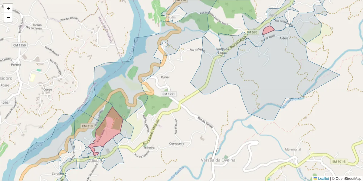 Mapa detalhado do código postal 4635-549 com limites, códigos postais vizinhos e agências dos correios