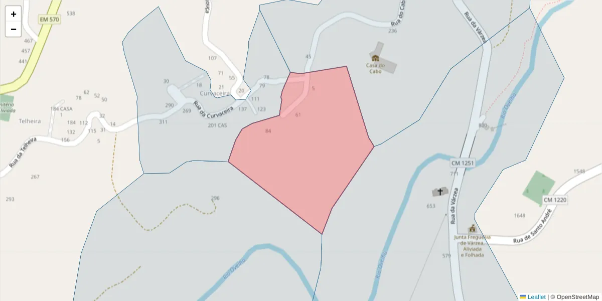Mapa detalhado do código postal 4635-567 com limites, códigos postais vizinhos e agências dos correios