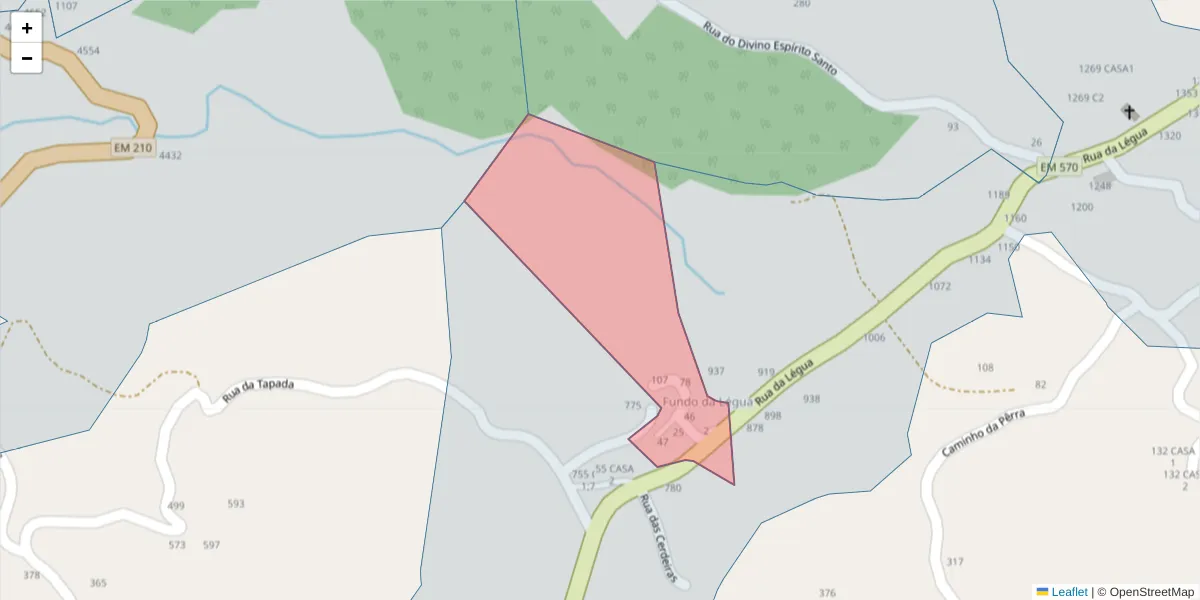 Mapa detalhado do código postal 4635-596 com limites, códigos postais vizinhos e agências dos correios