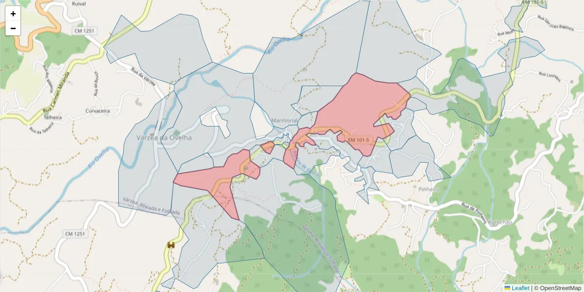 Mapa detalhado do código postal 4635-598 com limites, códigos postais vizinhos e agências dos correios