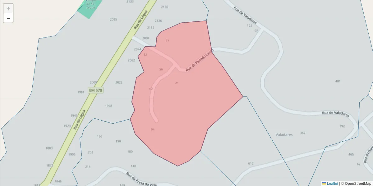 Mapa detalhado do código postal 4635-624 com limites, códigos postais vizinhos e agências dos correios