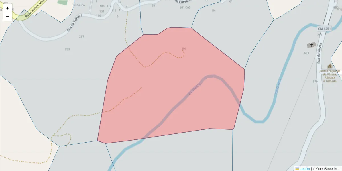 Mapa detalhado do código postal 4635-633 com limites, códigos postais vizinhos e agências dos correios