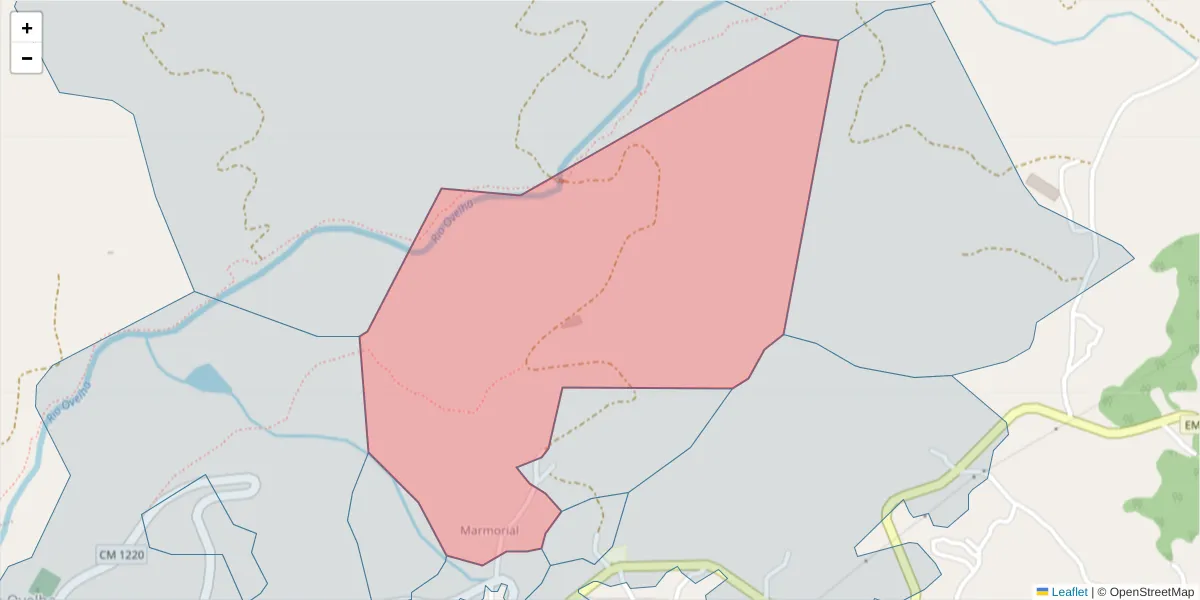 Mapa detalhado do código postal 4635-634 com limites, códigos postais vizinhos e agências dos correios