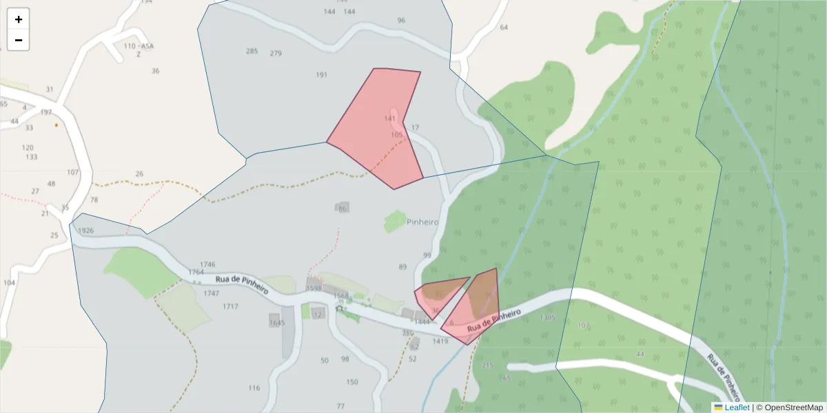 Mapa detalhado do código postal 4635-650 com limites, códigos postais vizinhos e agências dos correios