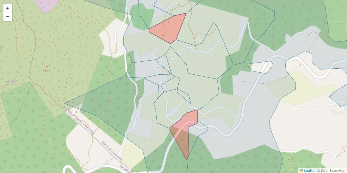 Mapa detalhado do código postal 4635-663 com limites, códigos postais vizinhos e agências dos correios