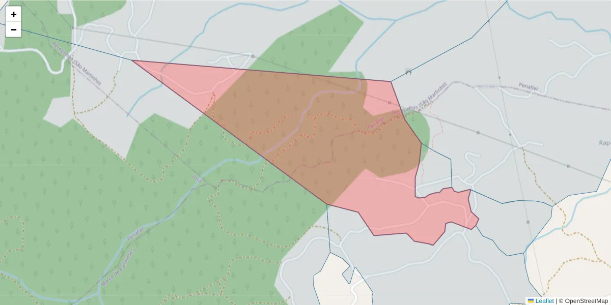 Mapa detalhado do código postal 4635-667 com limites, códigos postais vizinhos e agências dos correios