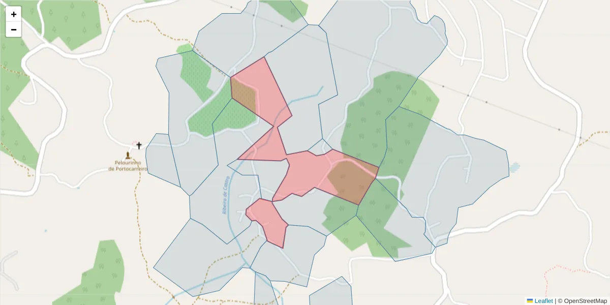 Mapa detalhado do código postal 4635-668 com limites, códigos postais vizinhos e agências dos correios