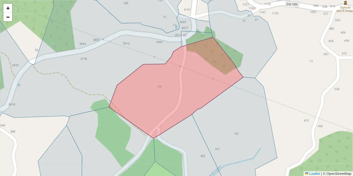 Mapa detalhado do código postal 4635-686 com limites, códigos postais vizinhos e agências dos correios