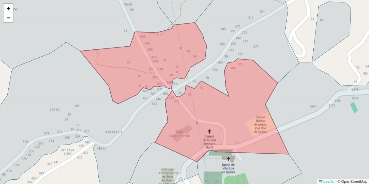 Mapa detalhado do código postal 4635-697 com limites, códigos postais vizinhos e agências dos correios