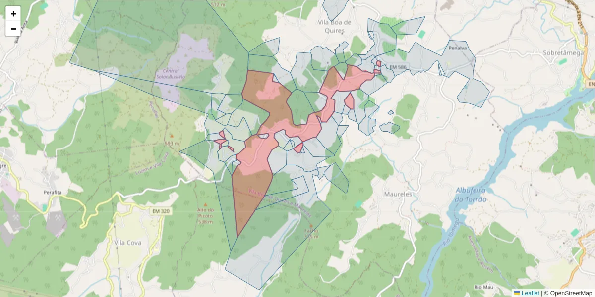 Mapa detalhado do código postal 4635-700 com limites, códigos postais vizinhos e agências dos correios