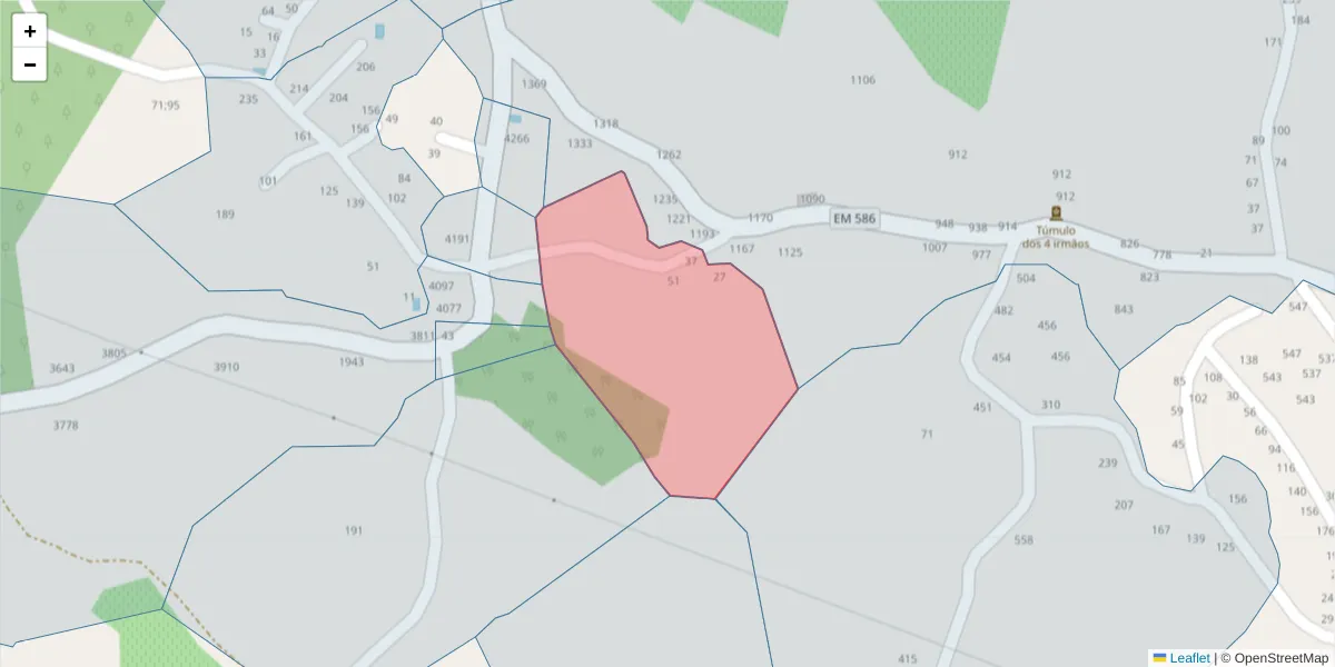 Mapa detalhado do código postal 4635-706 com limites, códigos postais vizinhos e agências dos correios