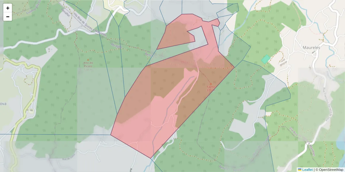 Mapa detalhado do código postal 4635-733 com limites, códigos postais vizinhos e agências dos correios