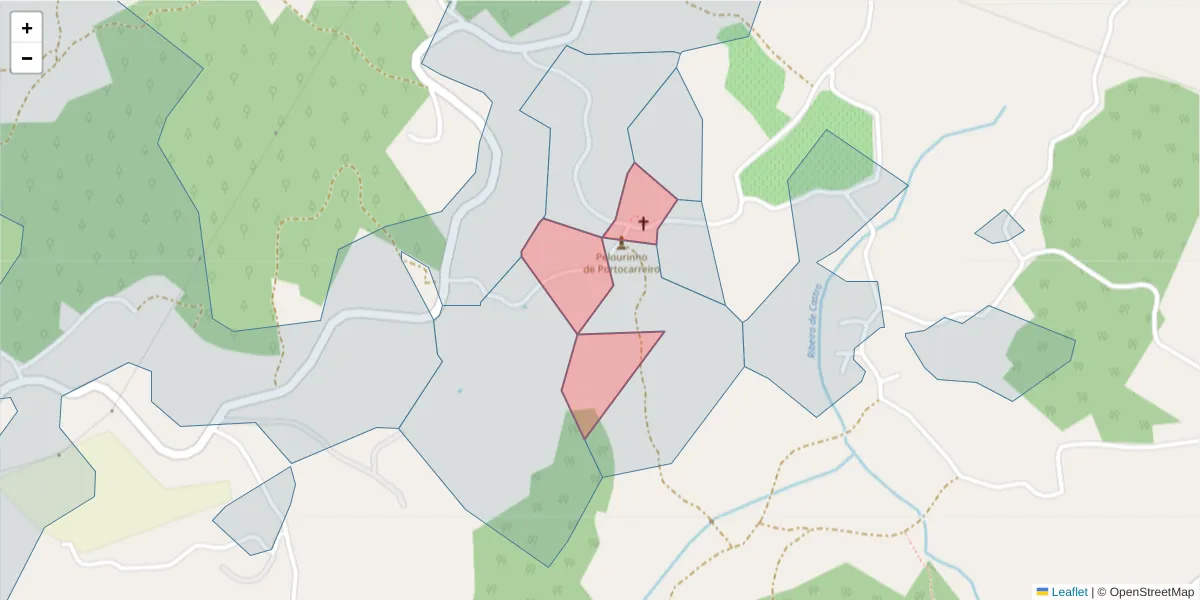 Mapa detalhado do código postal 4635-756 com limites, códigos postais vizinhos e agências dos correios
