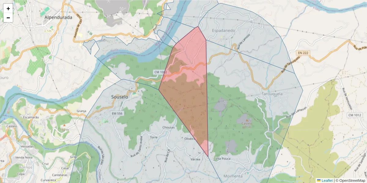 Mapa detalhado do código postal 4690-182 com limites, códigos postais vizinhos e agências dos correios