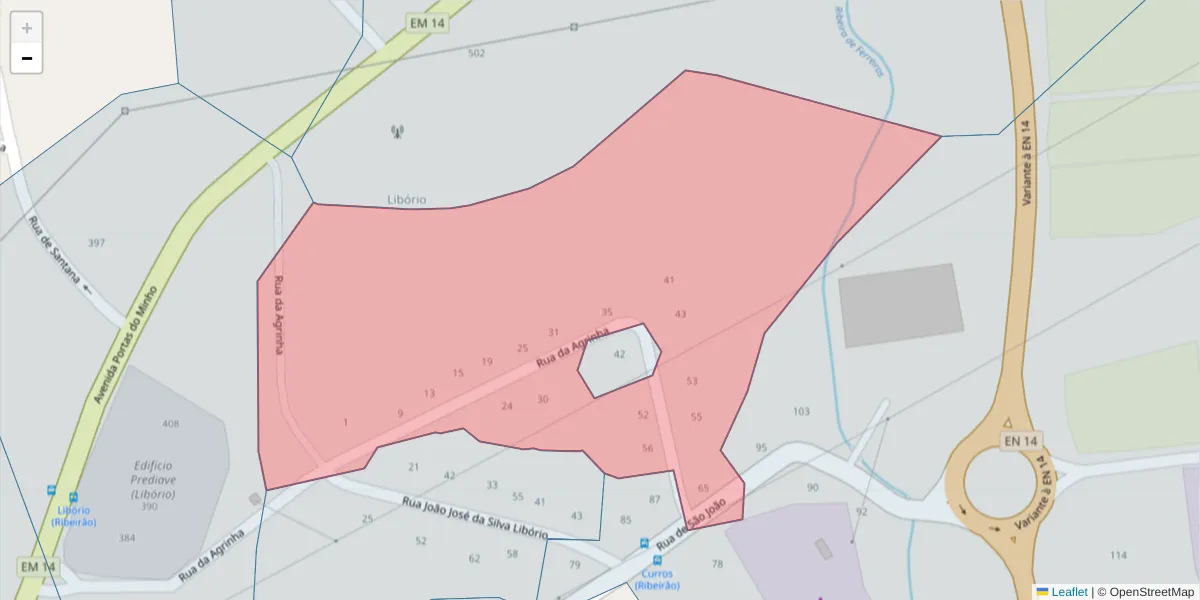 Mapa detalhado do código postal 4760-269 com limites, códigos postais vizinhos e agências dos correios
