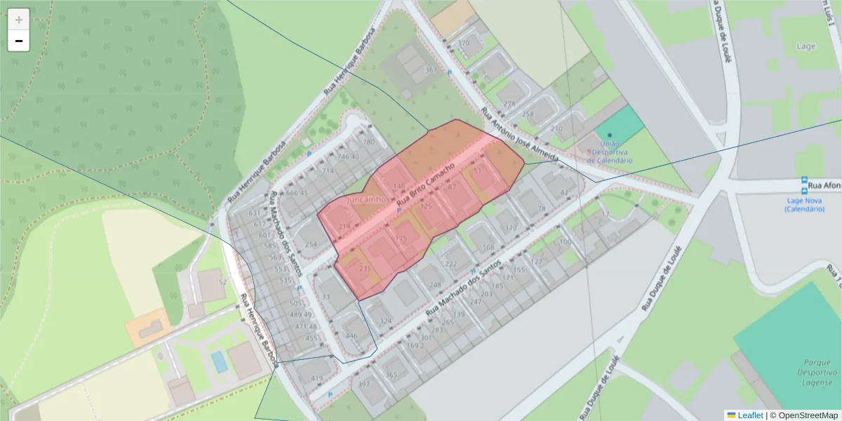 Mapa detalhado do código postal 4760-277 com limites, códigos postais vizinhos e agências dos correios