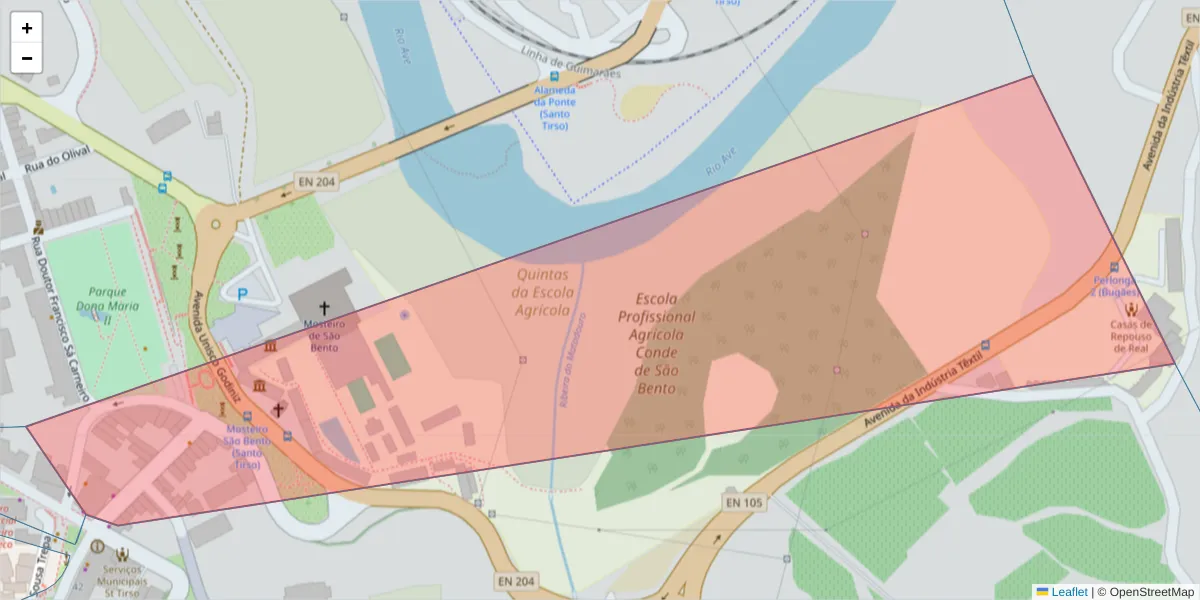 Mapa detalhado do código postal 4780-546 com limites, códigos postais vizinhos e agências dos correios