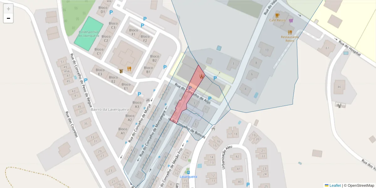 Mapa detalhado do código postal 5000-162 com limites, códigos postais vizinhos e agências dos correios