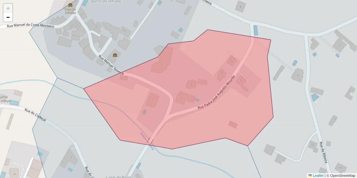 Mapa detalhado do código postal 5000-191 com limites, códigos postais vizinhos e agências dos correios