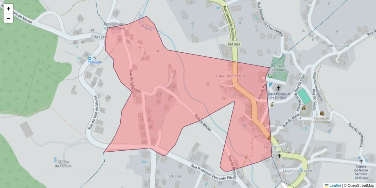 Mapa detalhado do código postal 5000-213 com limites, códigos postais vizinhos e agências dos correios