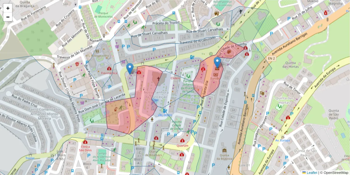 Mapa detalhado do código postal 5000-446 com limites, códigos postais vizinhos e agências dos correios