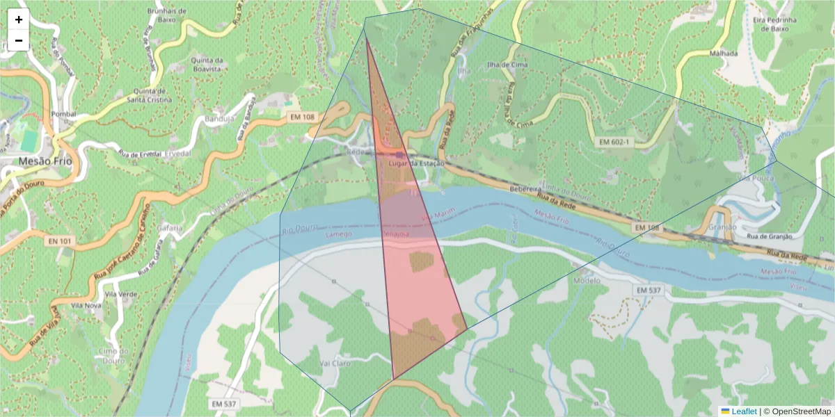 Mapa detalhado do código postal 5040-481 com limites, códigos postais vizinhos e agências dos correios
