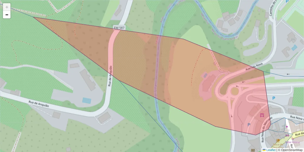 Mapa detalhado do código postal 5040 com limites, códigos postais vizinhos e agências dos correios