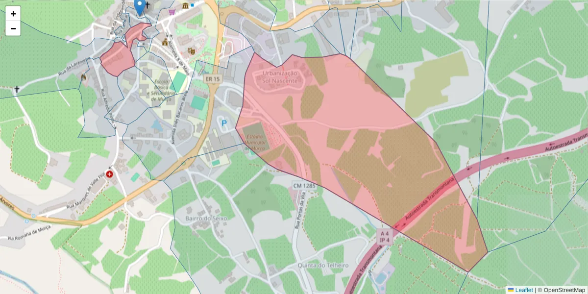 Mapa detalhado do código postal 5090-137 com limites, códigos postais vizinhos e agências dos correios