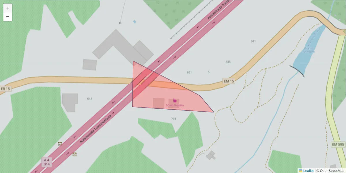 Mapa detalhado do código postal 5090-143 Murça com limites, códigos postais vizinhos e agências dos correios
