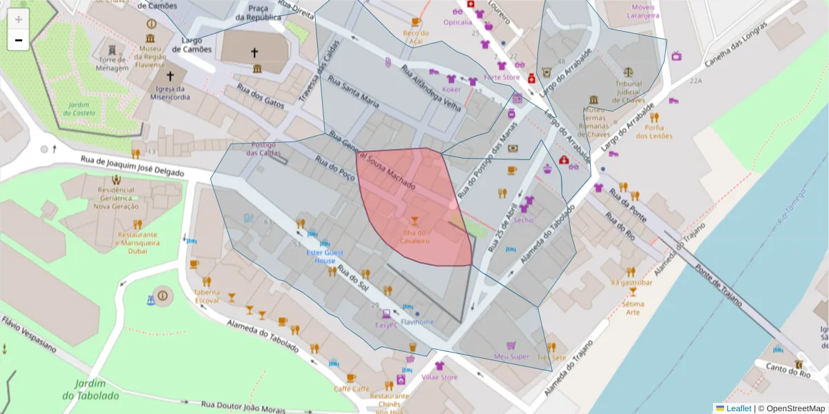 Mapa detalhado do código postal 5400-194 com limites, códigos postais vizinhos e agências dos correios