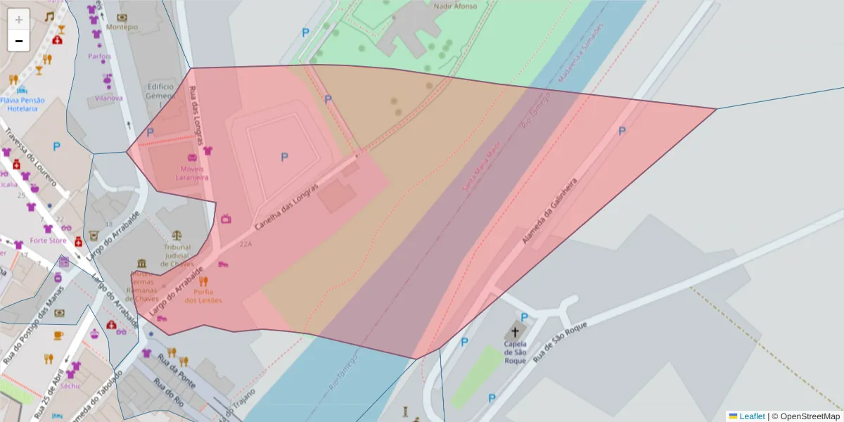 Mapa detalhado do código postal 5400-355 com limites, códigos postais vizinhos e agências dos correios