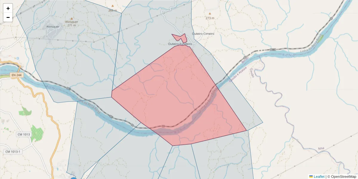 Mapa detalhado do código postal 6040-028 com limites, códigos postais vizinhos e agências dos correios