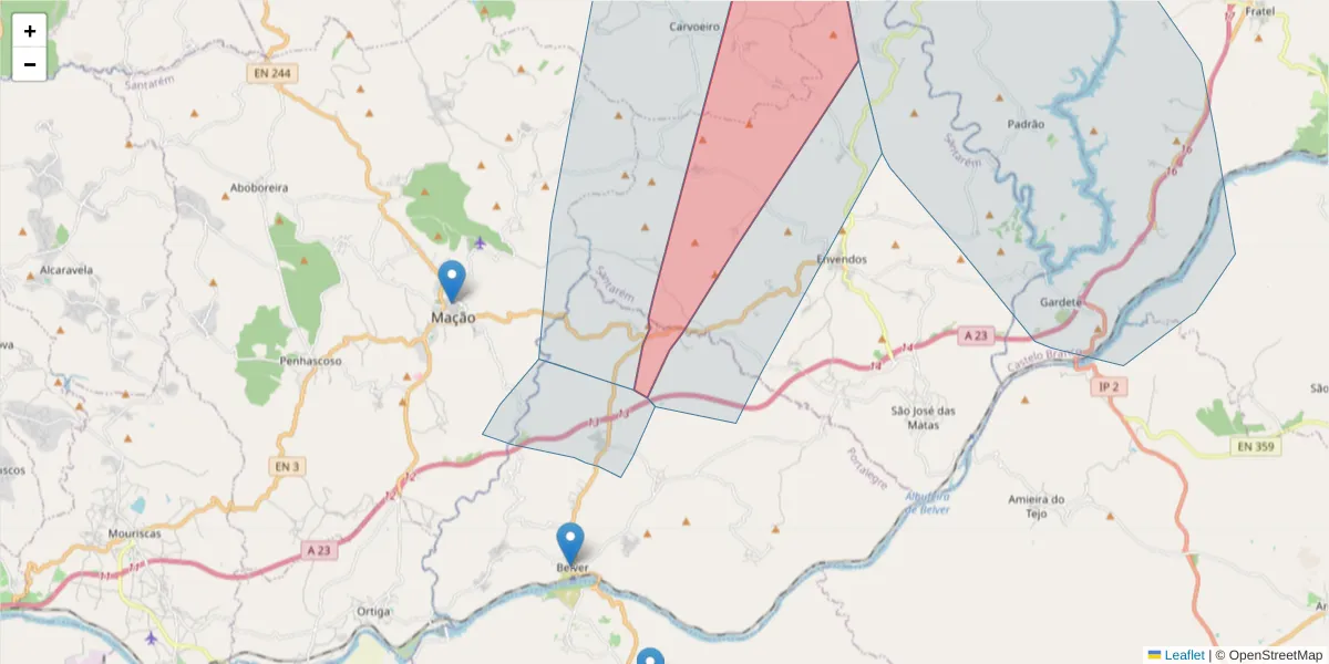 Mapa detalhado do código postal 6040-032 com limites, códigos postais vizinhos e agências dos correios