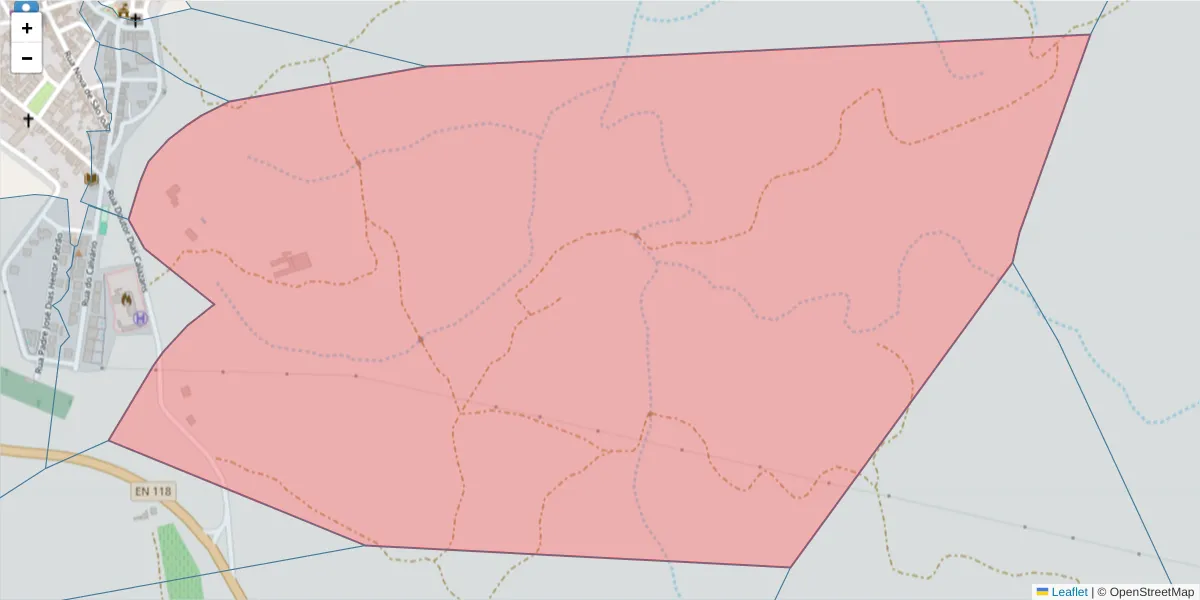 Mapa detalhado do código postal 6040-056 com limites, códigos postais vizinhos e agências dos correios
