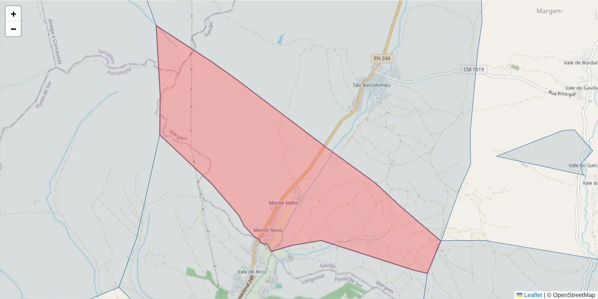 Mapa detalhado do código postal 6040-072 com limites, códigos postais vizinhos e agências dos correios