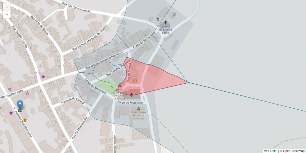 Mapa detalhado do código postal 6040-107 com limites, códigos postais vizinhos e agências dos correios