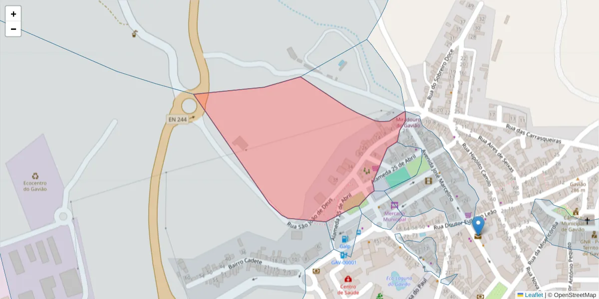 Mapa detalhado do código postal 6040-110 com limites, códigos postais vizinhos e agências dos correios