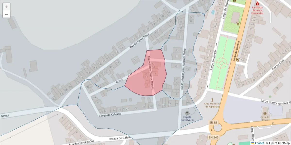 Mapa detalhado do código postal 6050-028 com limites, códigos postais vizinhos e agências dos correios