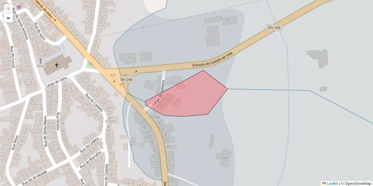 Mapa detalhado do código postal 6050-041 com limites, códigos postais vizinhos e agências dos correios