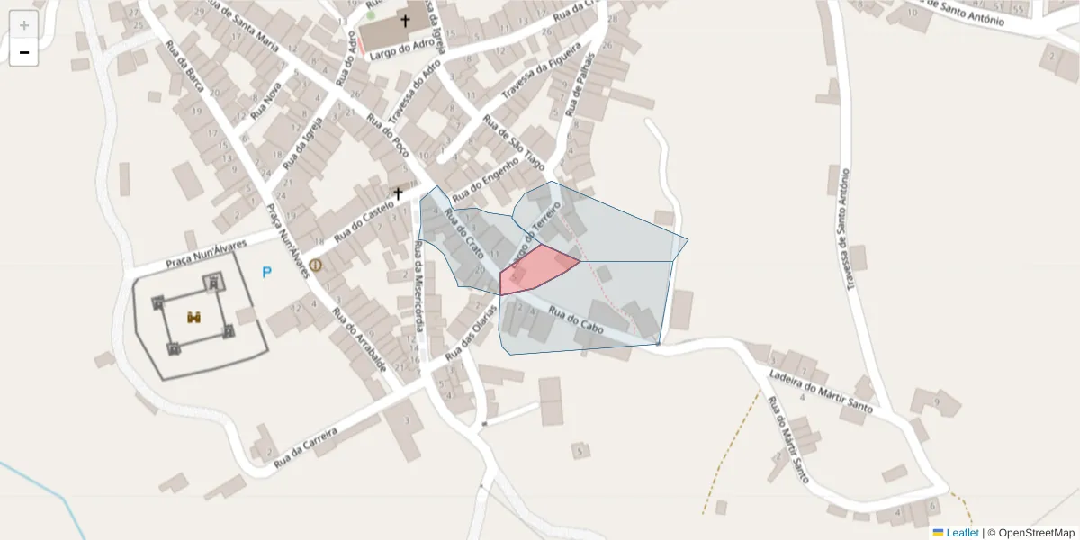 Mapa detalhado do código postal 6050-131 com limites, códigos postais vizinhos e agências dos correios