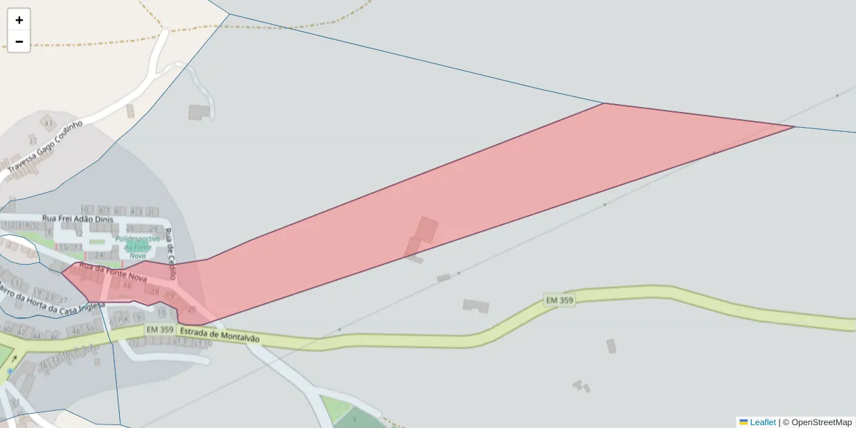 Mapa detalhado do código postal 6050-312 com limites, códigos postais vizinhos e agências dos correios