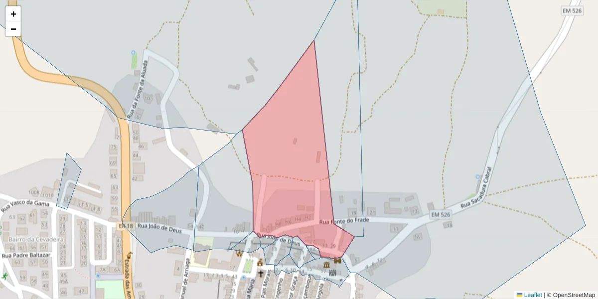 Mapa detalhado do código postal 6050-368 com limites, códigos postais vizinhos e agências dos correios