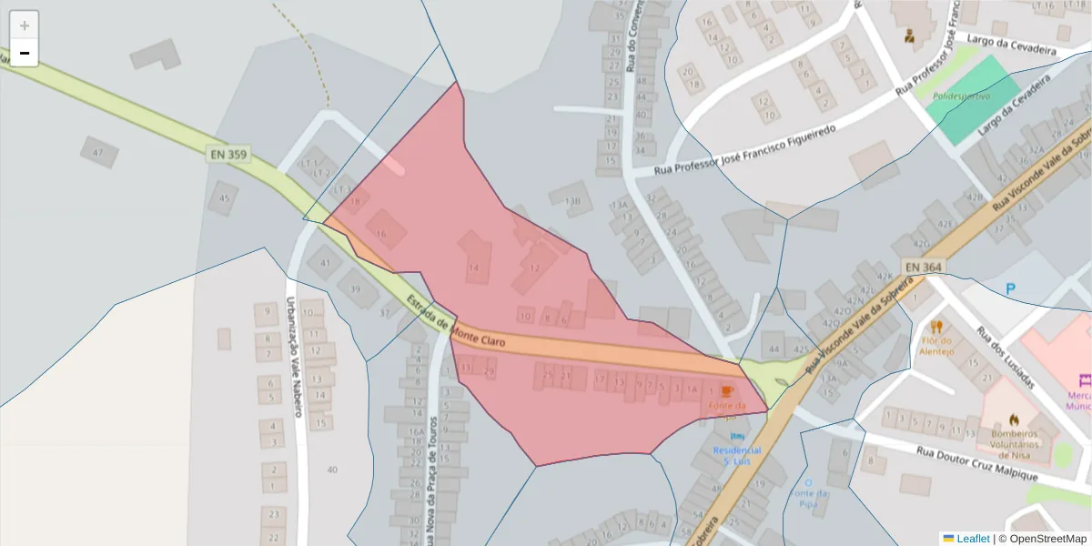Mapa detalhado do código postal 6050-378 com limites, códigos postais vizinhos e agências dos correios