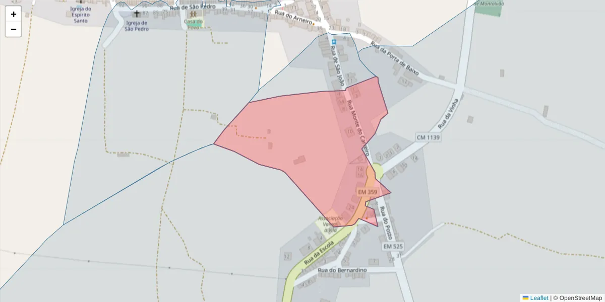 Mapa detalhado do código postal 6050-432 com limites, códigos postais vizinhos e agências dos correios