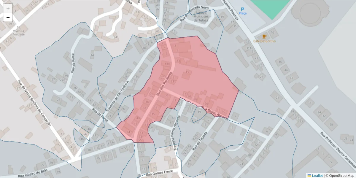 Mapa detalhado do código postal 6050-508 com limites, códigos postais vizinhos e agências dos correios