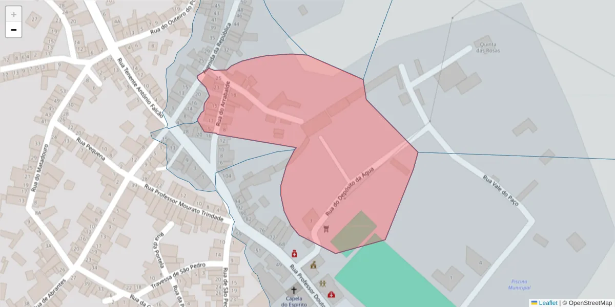 Mapa detalhado do código postal 6050-511 com limites, códigos postais vizinhos e agências dos correios