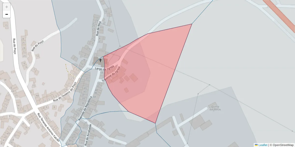 Mapa detalhado do código postal 6050-512 com limites, códigos postais vizinhos e agências dos correios